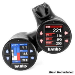 Ford Super Duty Gauge Pod Mount - Banks Power - iDash Stealth Dual - Black - `11-`16